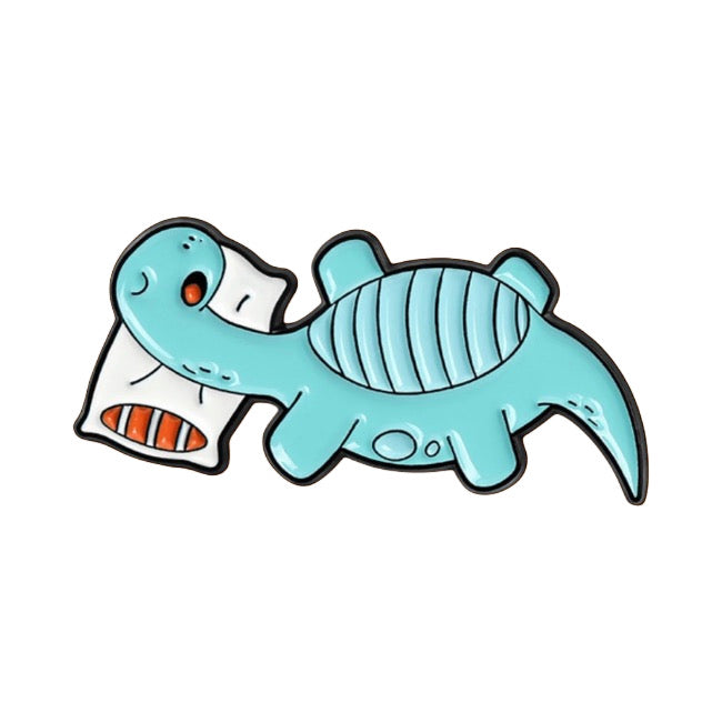 Snoozasaurus Dinosaur Pin Badge