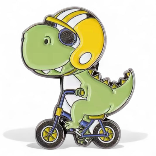 T-rex Bicycle Pin Badge