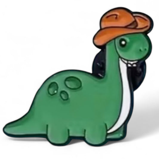 Diplodocus Cowboy Pin Badge